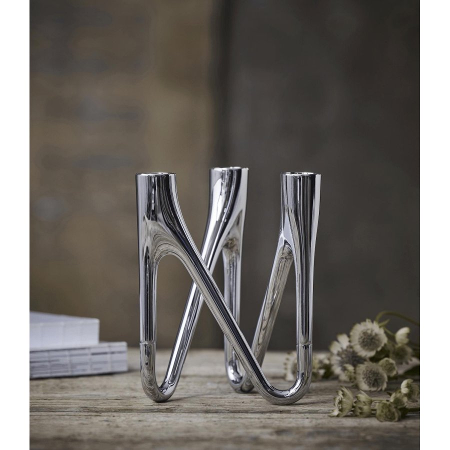 Mors Roots Kerzenstnder 3 Arme H16,5 cm, Chrom