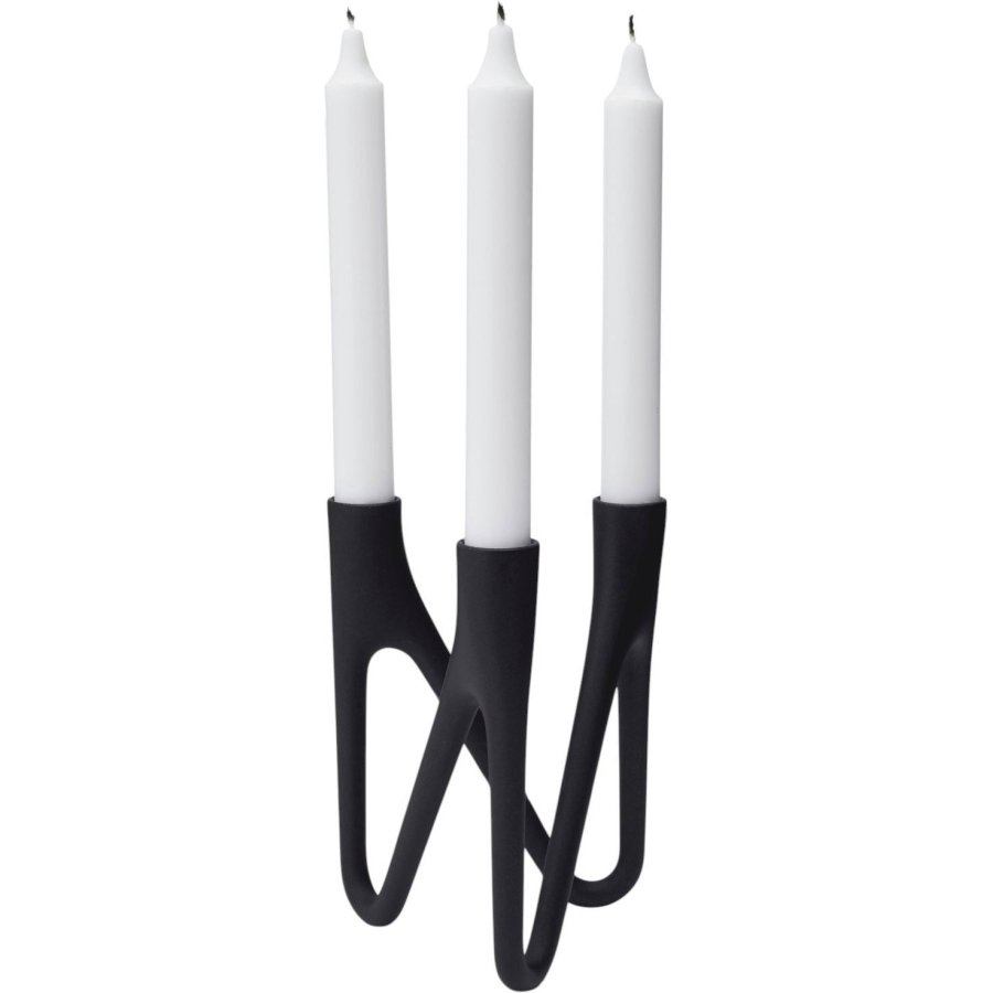 Mors Roots Kerzenstnder 3 Arme H16,5 cm, Schwarz