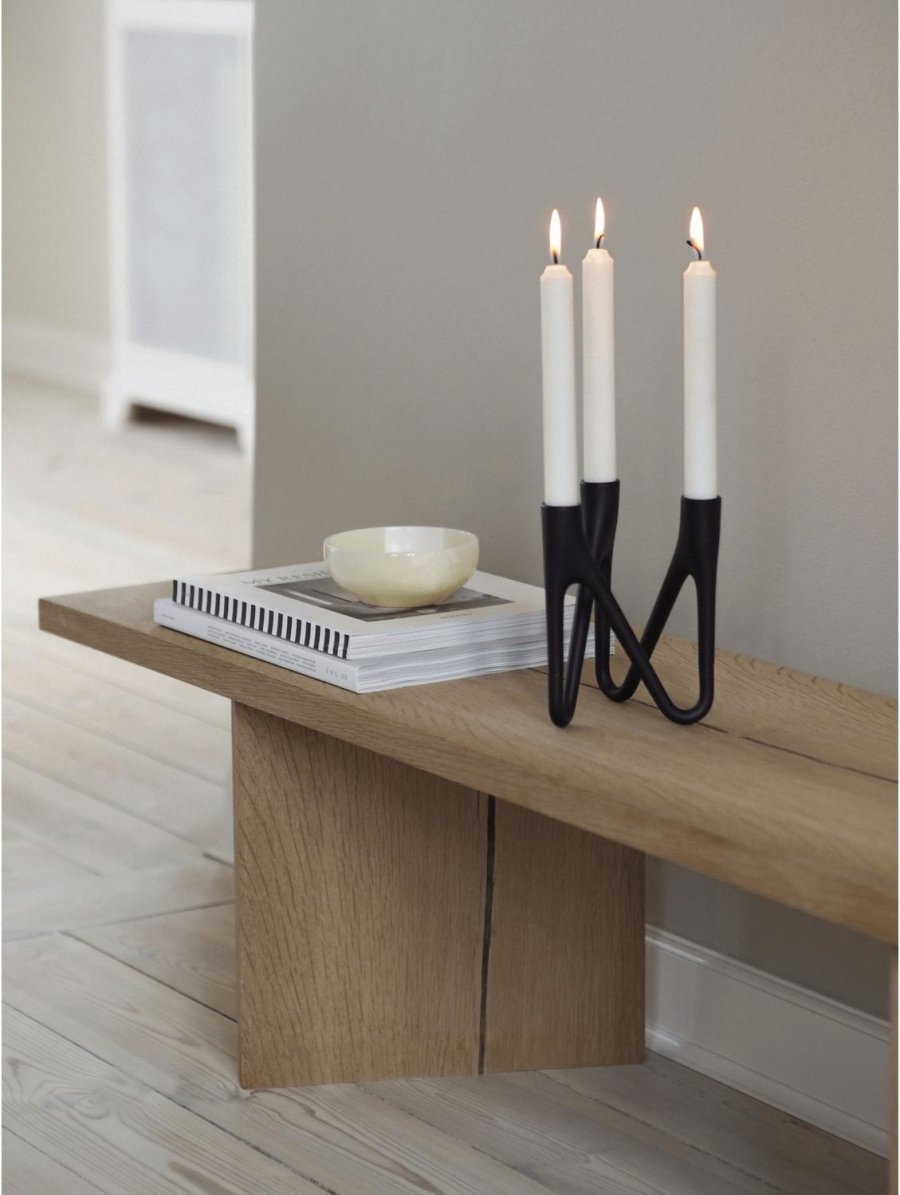 Mors Roots Kerzenstnder 3 Arme H16,5 cm, Schwarz