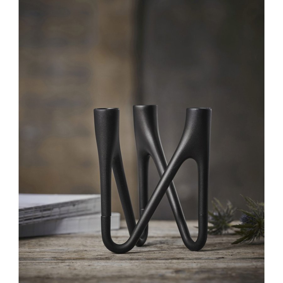 Mors Roots Kerzenstnder 3 Arme H16,5 cm, Schwarz