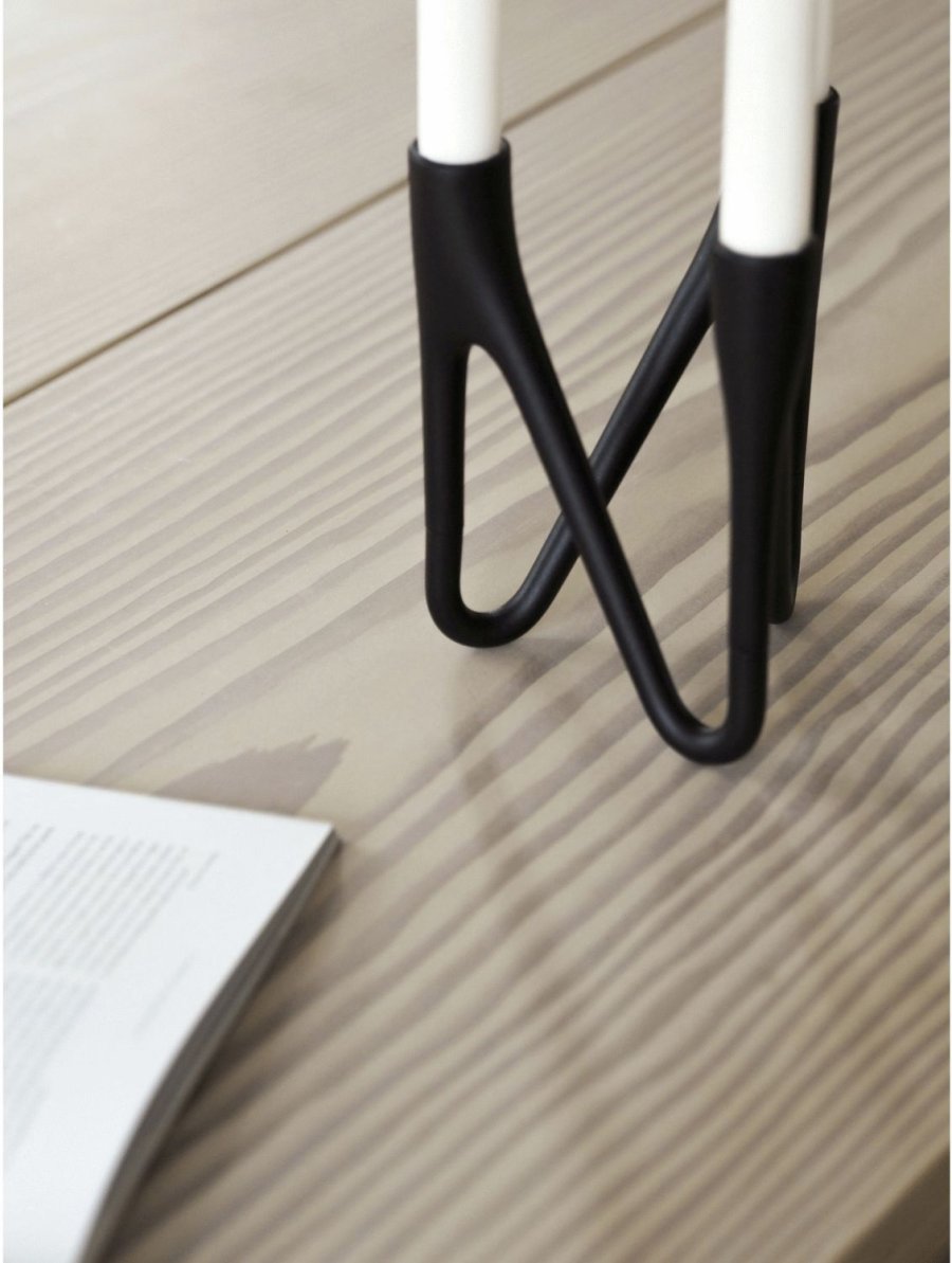 Mors Roots Kerzenstnder 3 Arme H16,5 cm, Schwarz