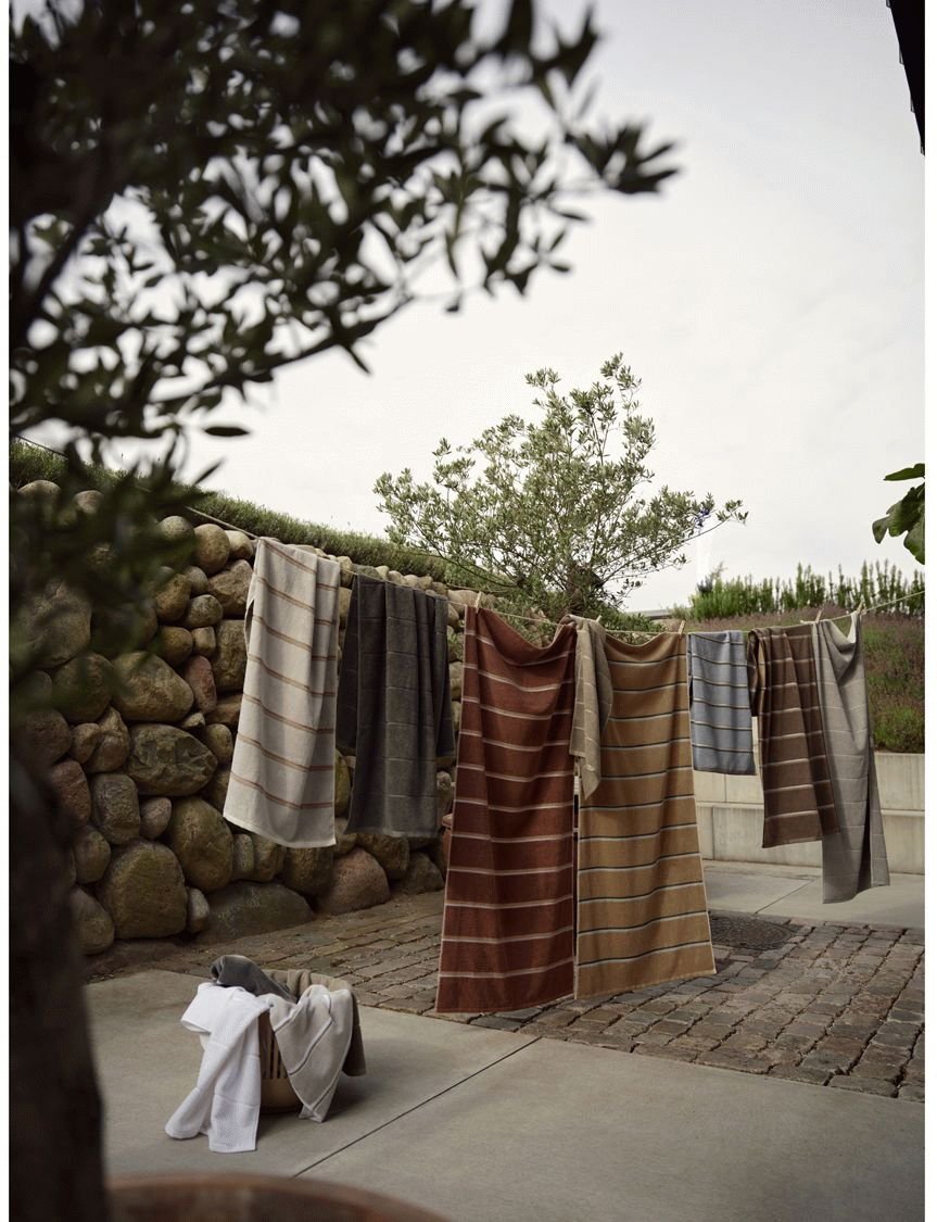 Zone Denmark Sauna H�ndkl�de 50x100 cm, Soft Grey/Eucalyptus/Terracotta