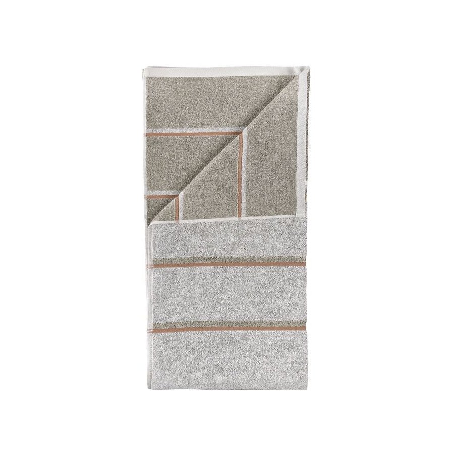 Zone Denmark Sauna H�ndkl�de 50x100 cm, Soft Grey/Eucalyptus/Terracotta