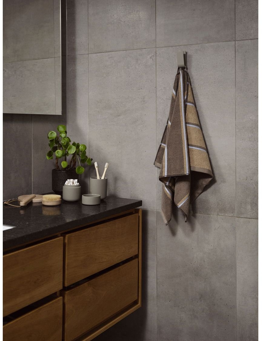 Zone Denmark Sauna H�ndkl�de 50x100 cm, Taupe/Camel/Sky Blue