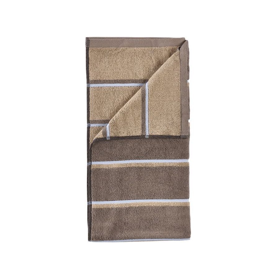 Zone Denmark Sauna H�ndkl�de 50x100 cm, Taupe/Camel/Sky Blue