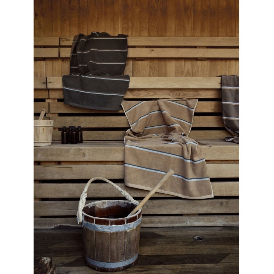 Zone Denmark Sauna Badeh�ndkl�de 70x140 cm, Camel/Ice Blue/Olive Green