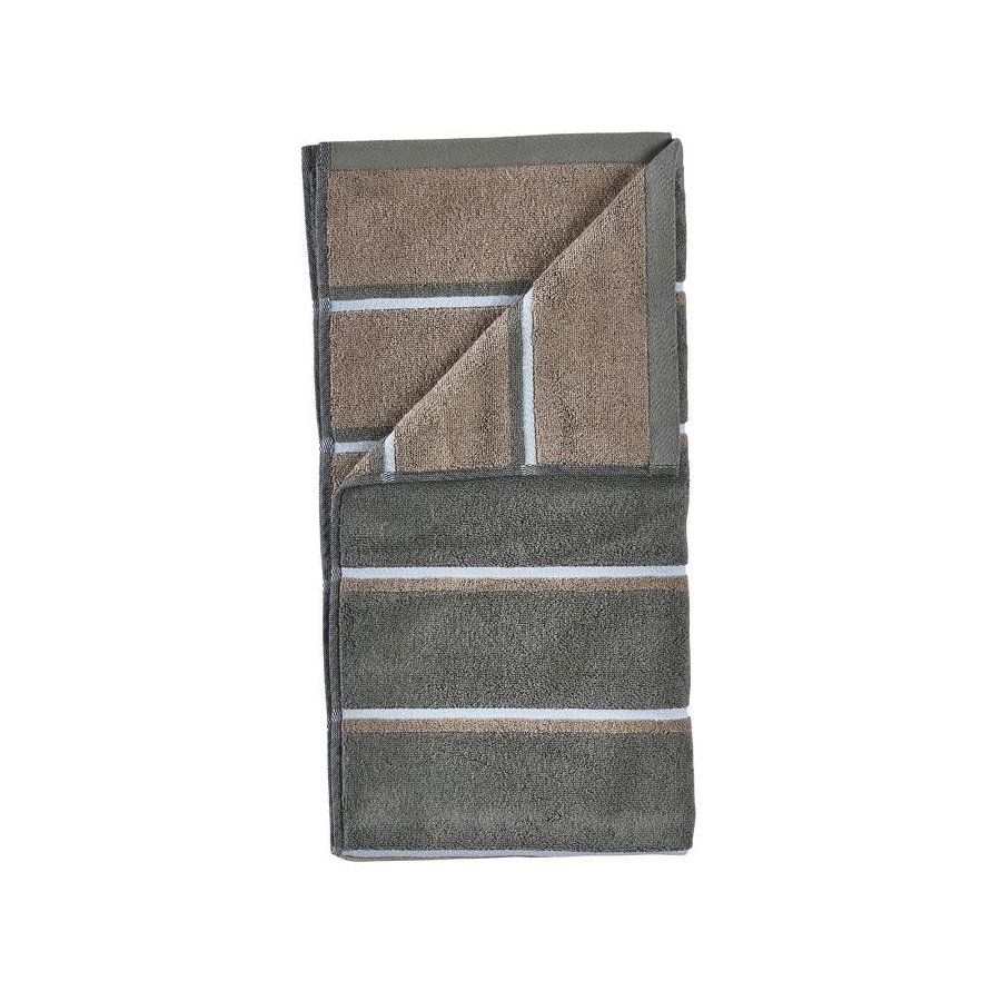 Zone Denmark Sauna H�ndkl�de 50x100 cm, Olive Green/Taupe/Blue Fog