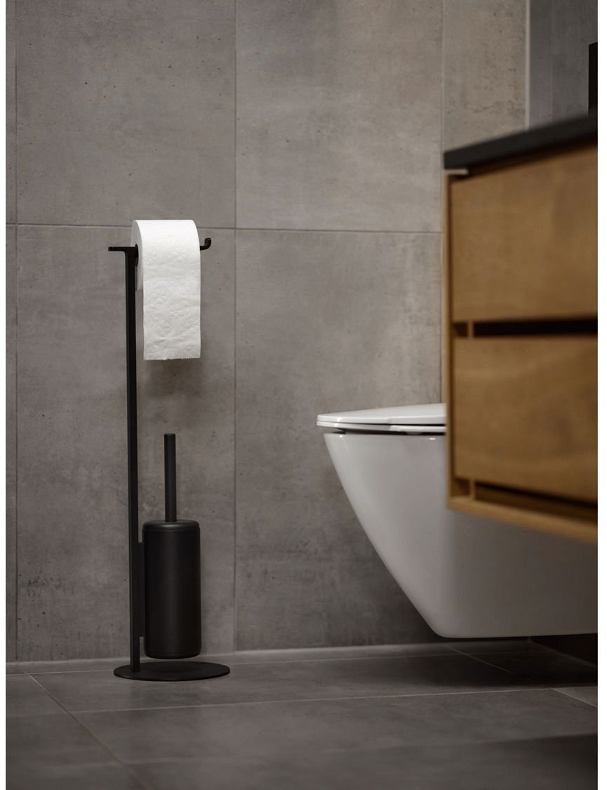 Zone Denmark Rim Fritst�ende Toiletrulleholder 74 cm, Sort