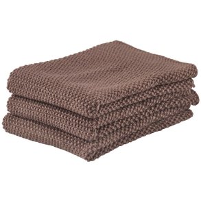 Zone Denmark Karklud 3 stk. 27x27 cm, Brun