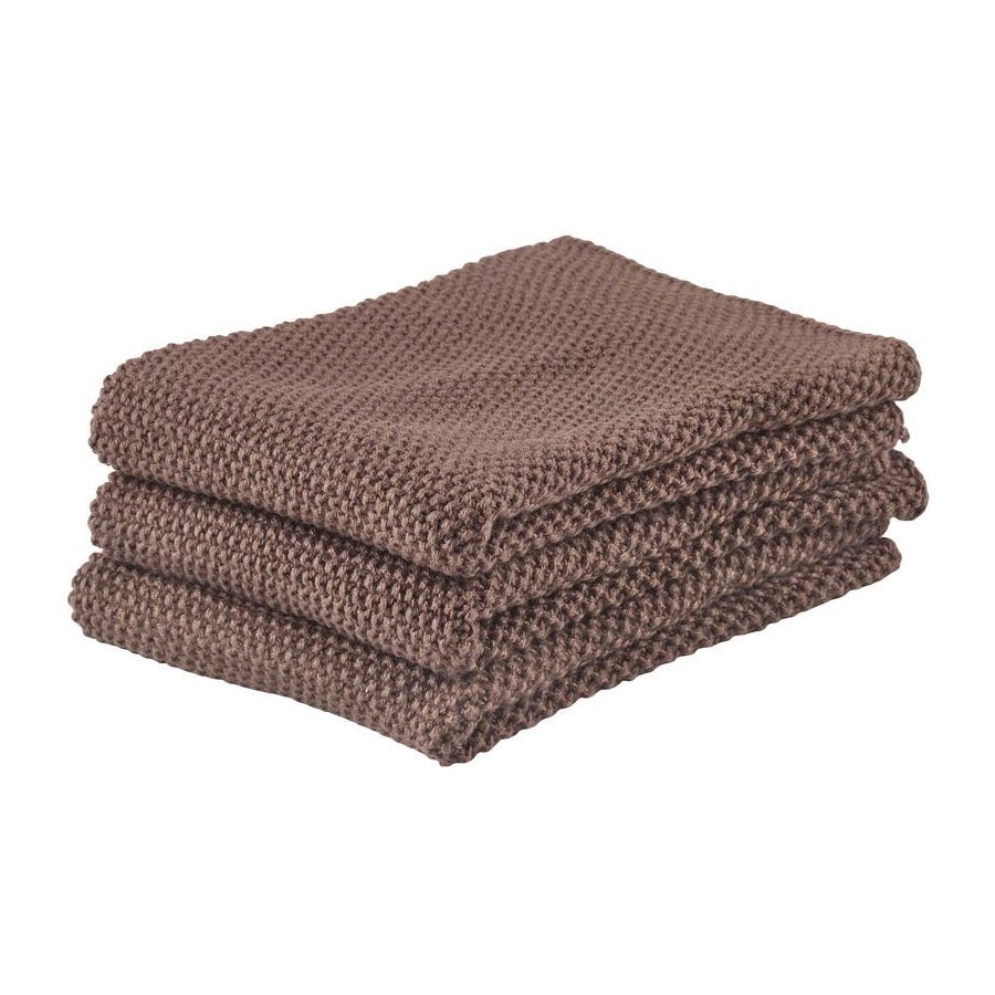 Zone Denmark Karklud 3 stk. 27x27 cm, Brun