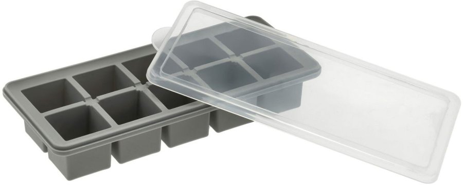 Funktion Eisw&uuml;rfelschale mit Deckel 21,9x9,9 cm, Grau
