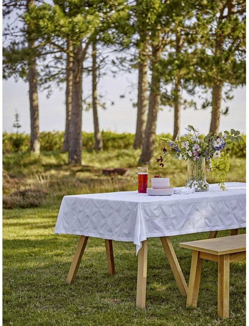 S&ouml;dahl Daydream Broderie Anglaise Stoffservietten 4er Set 45x45 cm, Wei&szlig;