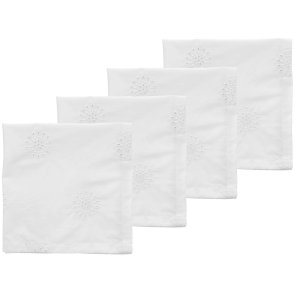 S&ouml;dahl Daydream Broderie Anglaise Stoffservietten 4er Set 45x45 cm, Wei&szlig;