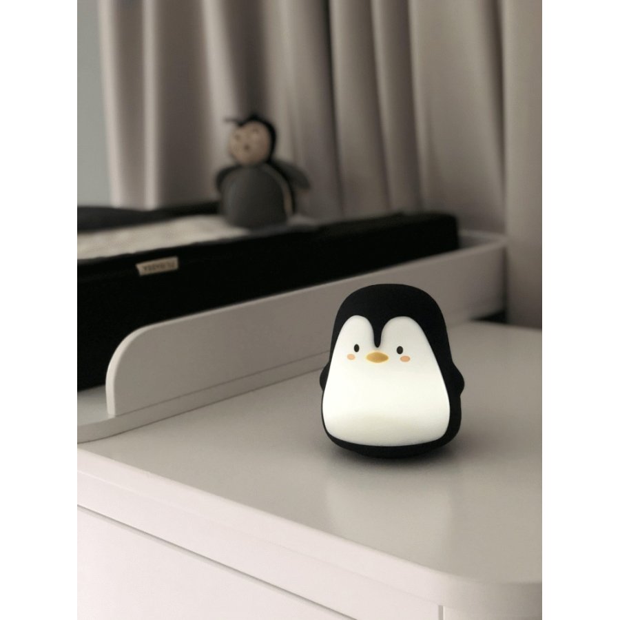 FILIBABBA Lampe LED Pinguin Pelle 13,2 cm, Wei/Schwarz