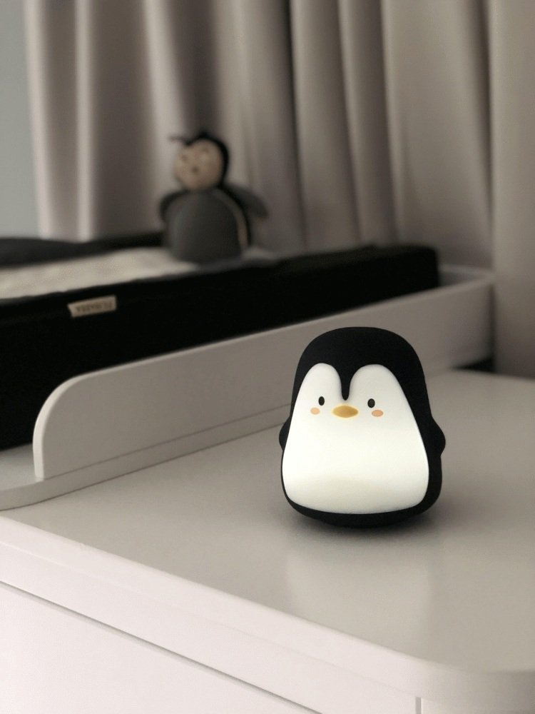 FILIBABBA Lampe LED Pinguin Pelle 13,2 cm, Wei/Schwarz