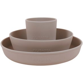 FILIBABBA Eetset 3-delig, Warm Grey