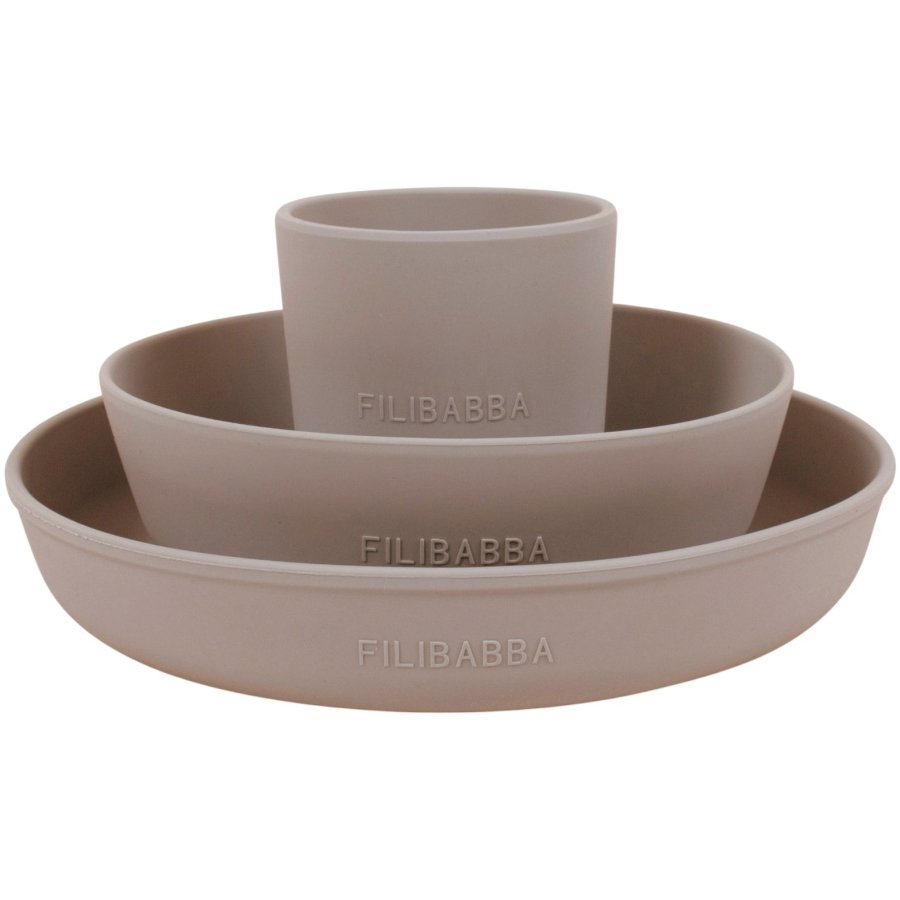 FILIBABBA Essensset 3teilig, Warm Grey