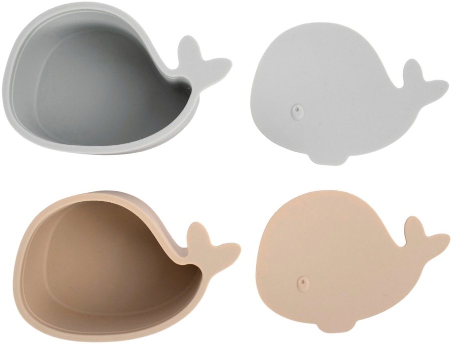 FILIBABBA Snackbox Wal Christian 2 er Set 12 cm, Pearl Blue