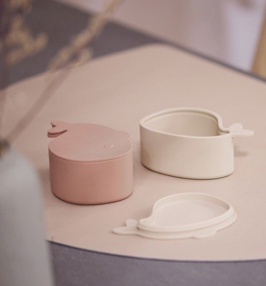 FILIBABBA Snackbox Wal Christian 2 er Set 12 cm, Blush