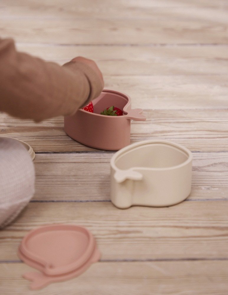 FILIBABBA Snackbox Wal Christian 2 er Set 12 cm, Blush