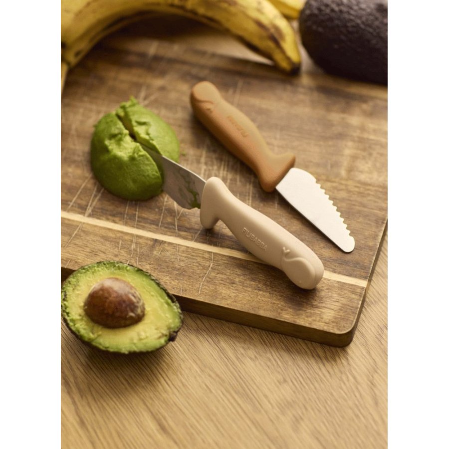 FILIBABBA Kindermesserset 2teilig, Krbisorange/Cremewei