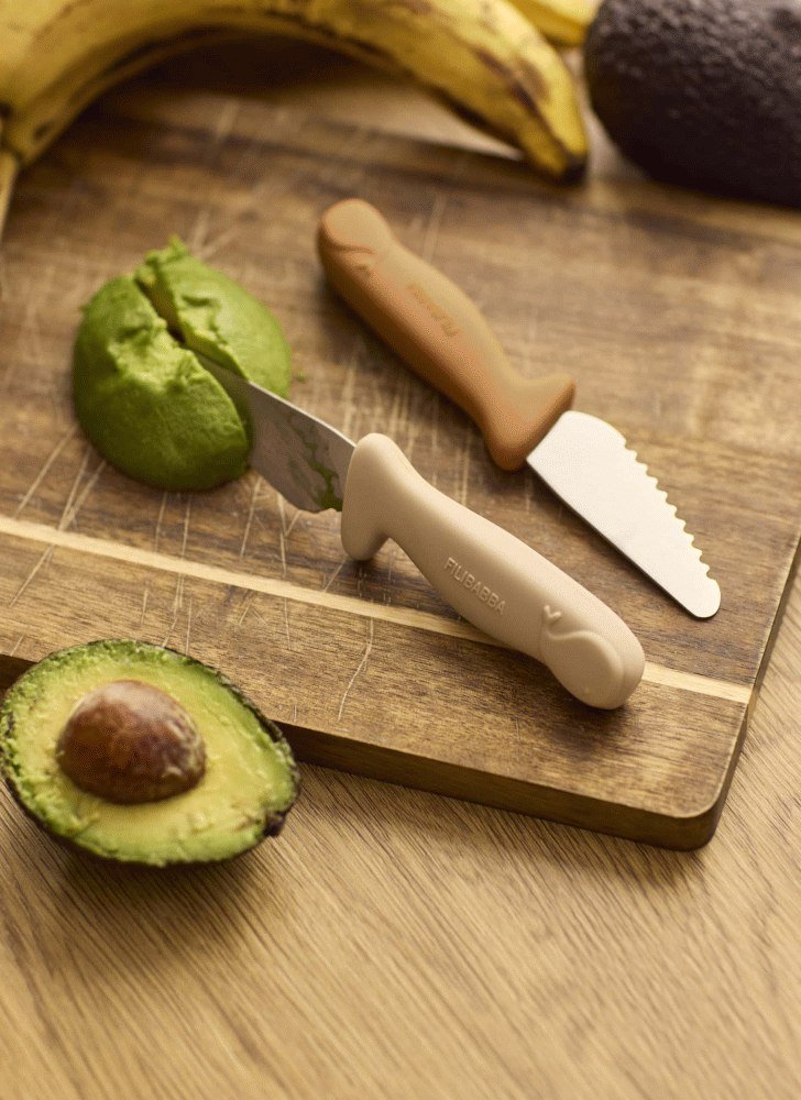 FILIBABBA Kindermesserset 2teilig, Krbisorange/Cremewei