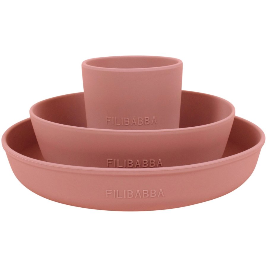 FILIBABBA Essensset 3teilig, Rose