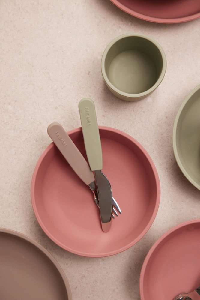 FILIBABBA Besteckset 3teilig, Warm Grey