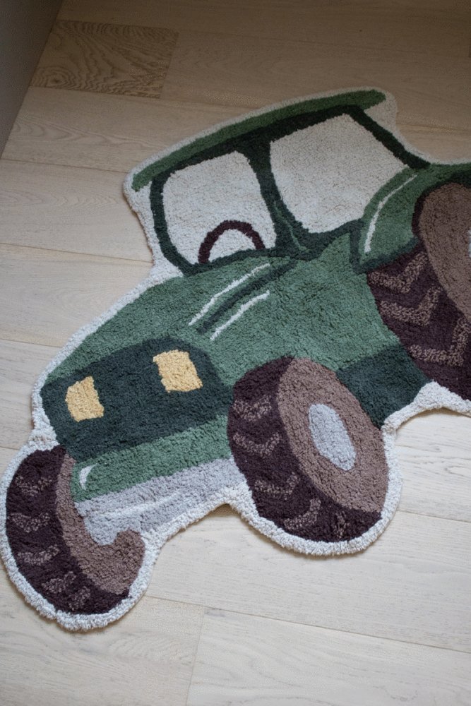 FILIBABBA Teppich Traktor 100x77 cm, Grn