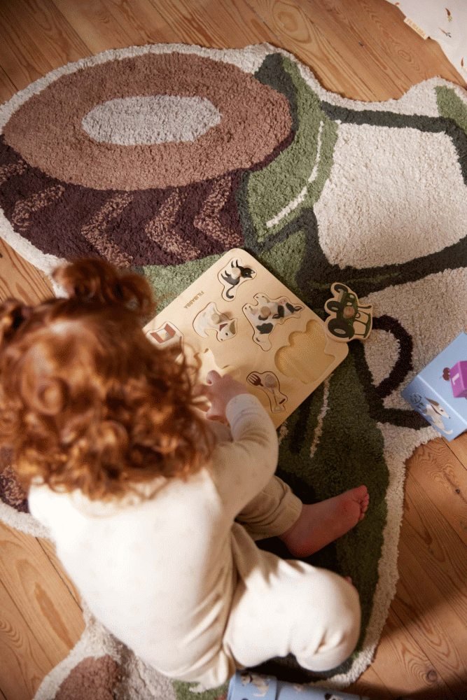 FILIBABBA Teppich Traktor 100x77 cm, Grn