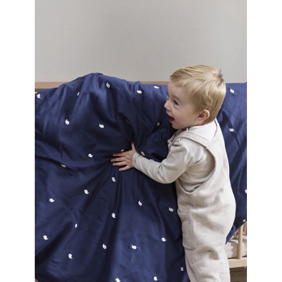 FILIBABBA Juniorsengetj Hvalen Christian 100x140 cm, Midnight