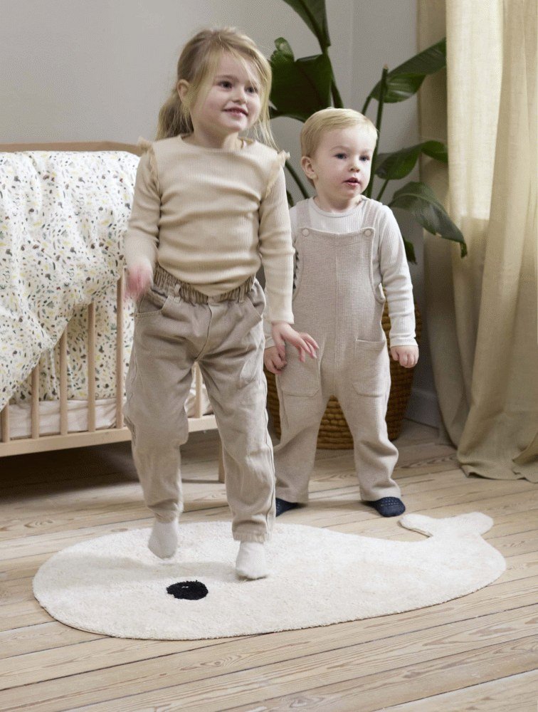 FILIBABBA Teppich Wal Christian 100x65 cm, Wei