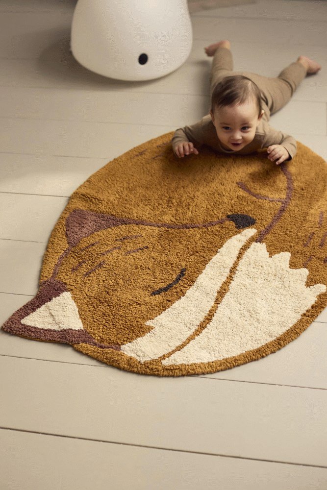 FILIBABBA Teppich Fuchs Freya 92x75 cm, Orange, Wei