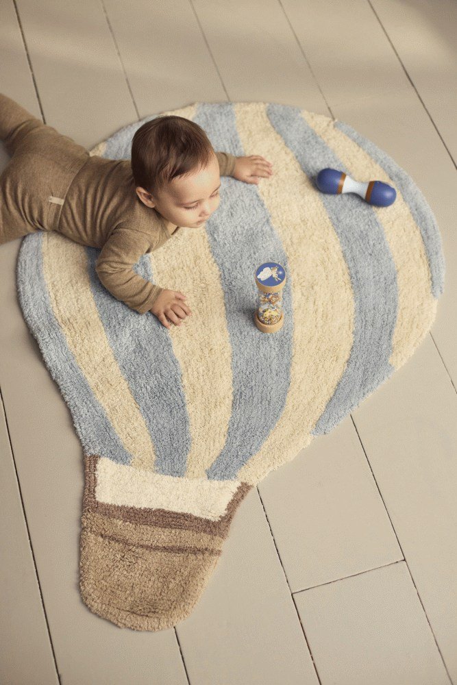 FILIBABBA Teppich Luftballon 74x104 cm, Pearl Blue