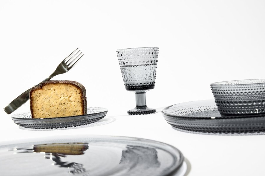 Iittala Kastehelmi Glas auf Fu&szlig; 2er Set 26 cl, Grau