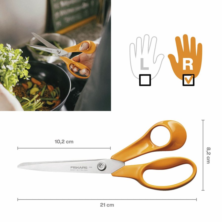 Fiskars Classic Universalschere 21 cm, Orange