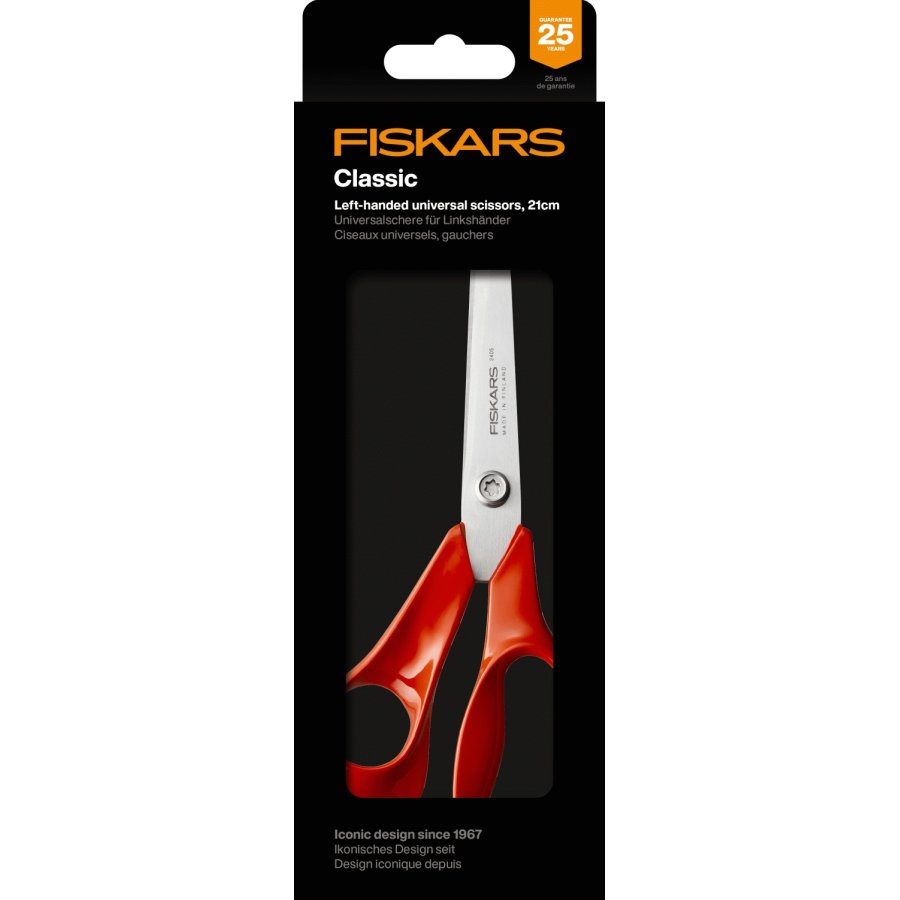 Fiskars Classic Universalschere Linkshänder 21 cm, Rot