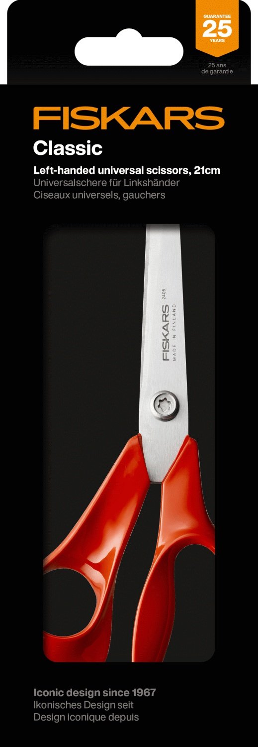 Fiskars Classic Universalschere Linkshänder 21 cm, Rot