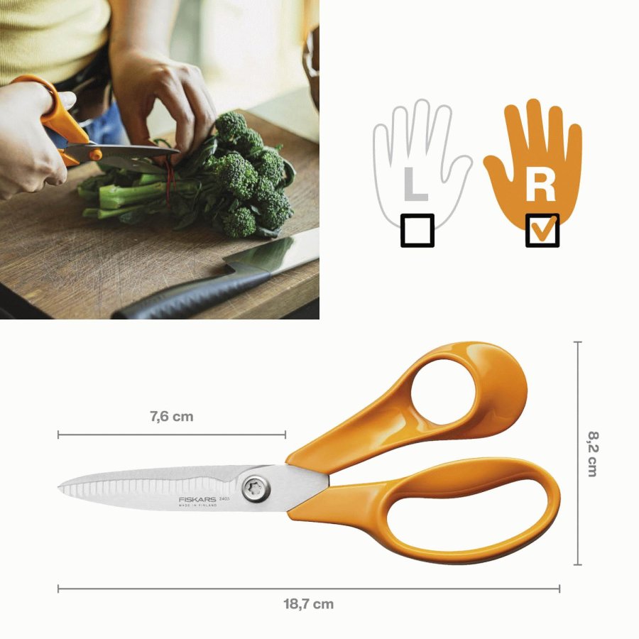 Fiskars Classic Küchenschere 18 cm, Orange