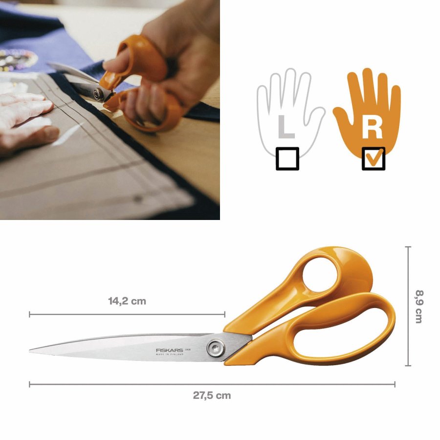 Fiskars Classic Schneiderschere 27 cm, Orange