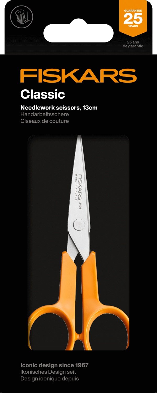 Fiskars Classic Schere mit Mikrospitze 13 cm, Orange