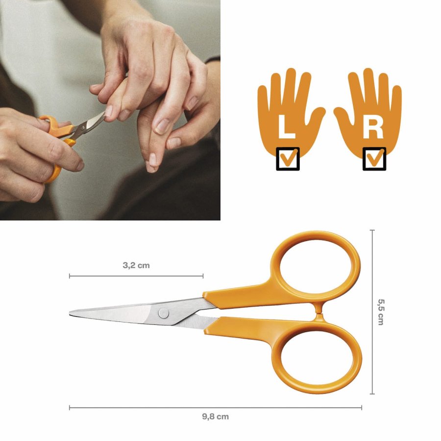 Fiskars Classic Gebogene Nagelschere 10 cm, Orange