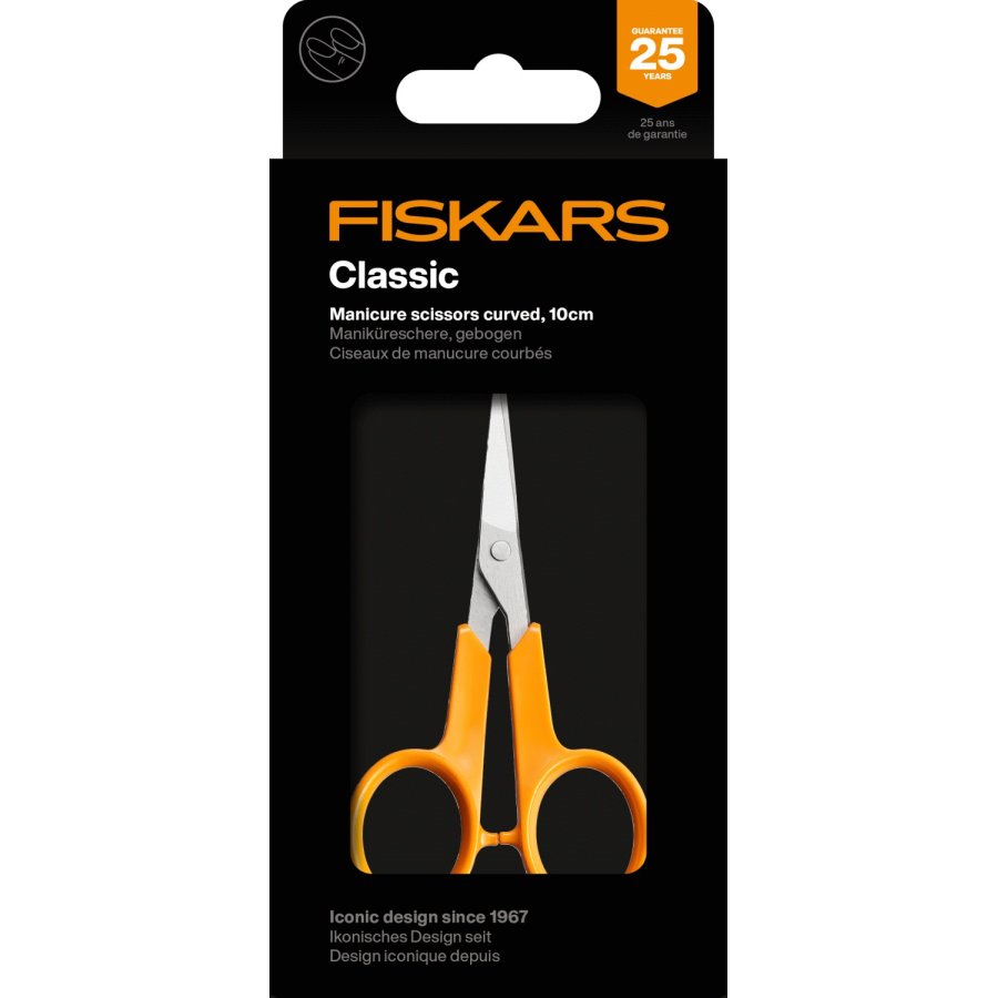 Fiskars Classic Gebogene Nagelschere 10 cm, Orange