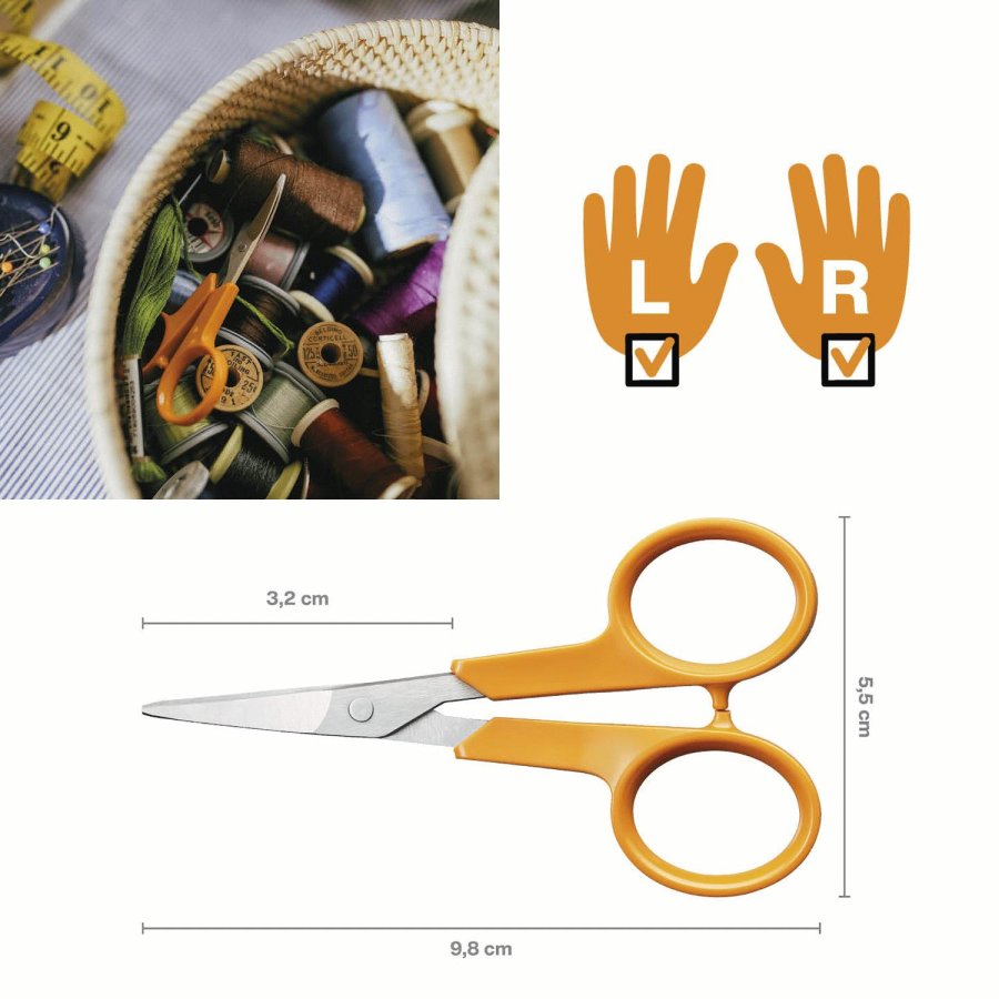 Fiskars Classic Stickschere 10 cm, Orange