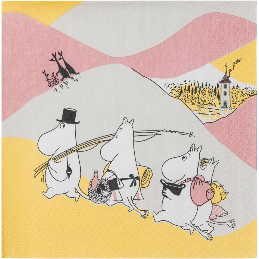 Moomin Arabia Mumin Papierserviette 20er Set 33x33 cm, Familienzeit