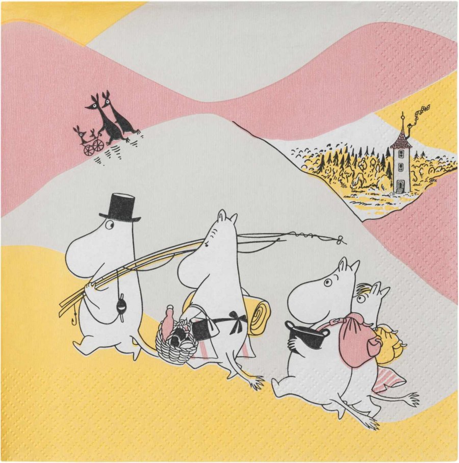 Moomin Arabia Mumin Papierserviette 20er Set 33x33 cm, Familienzeit