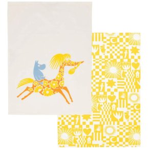 Moomin Arabia Mumi Viskestykke 2 stk. 50x70 cm, Fest Gul