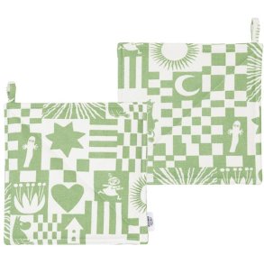 Moomin Arabia Mumi Grydelapper 2 stk. 22x22 cm, Fest Grn