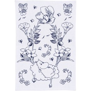 Moomin Arabia Mumi Haru Viskestykke 45x65 cm, Hvid/Bl