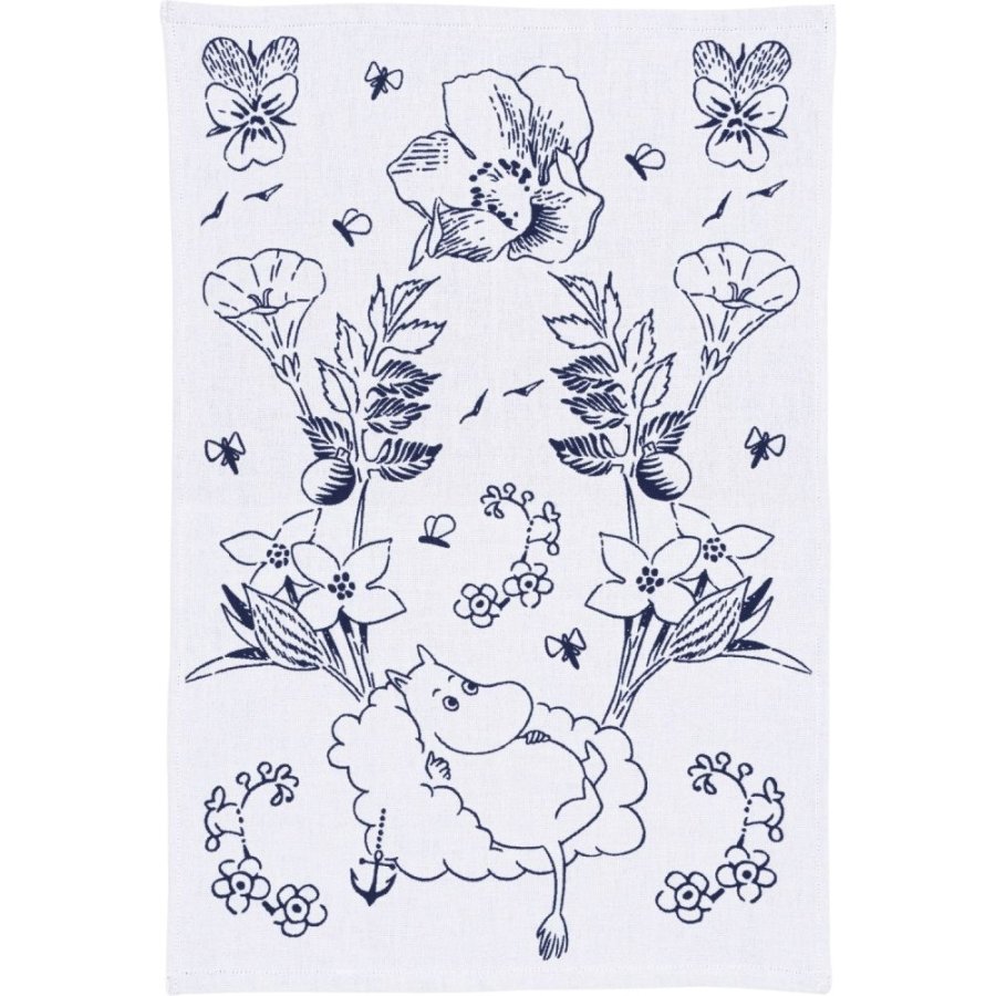 Moomin Arabia Haru Geschirrtuch 45x65 cm, Wei/Blau